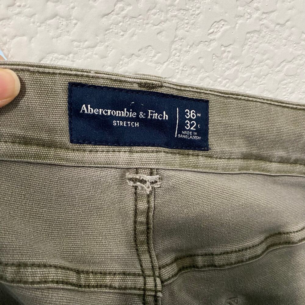 Abercrombie & Fitch Carpenter Pants 36x29 Olive Green Workwear Canvas - Picture 3 of 9